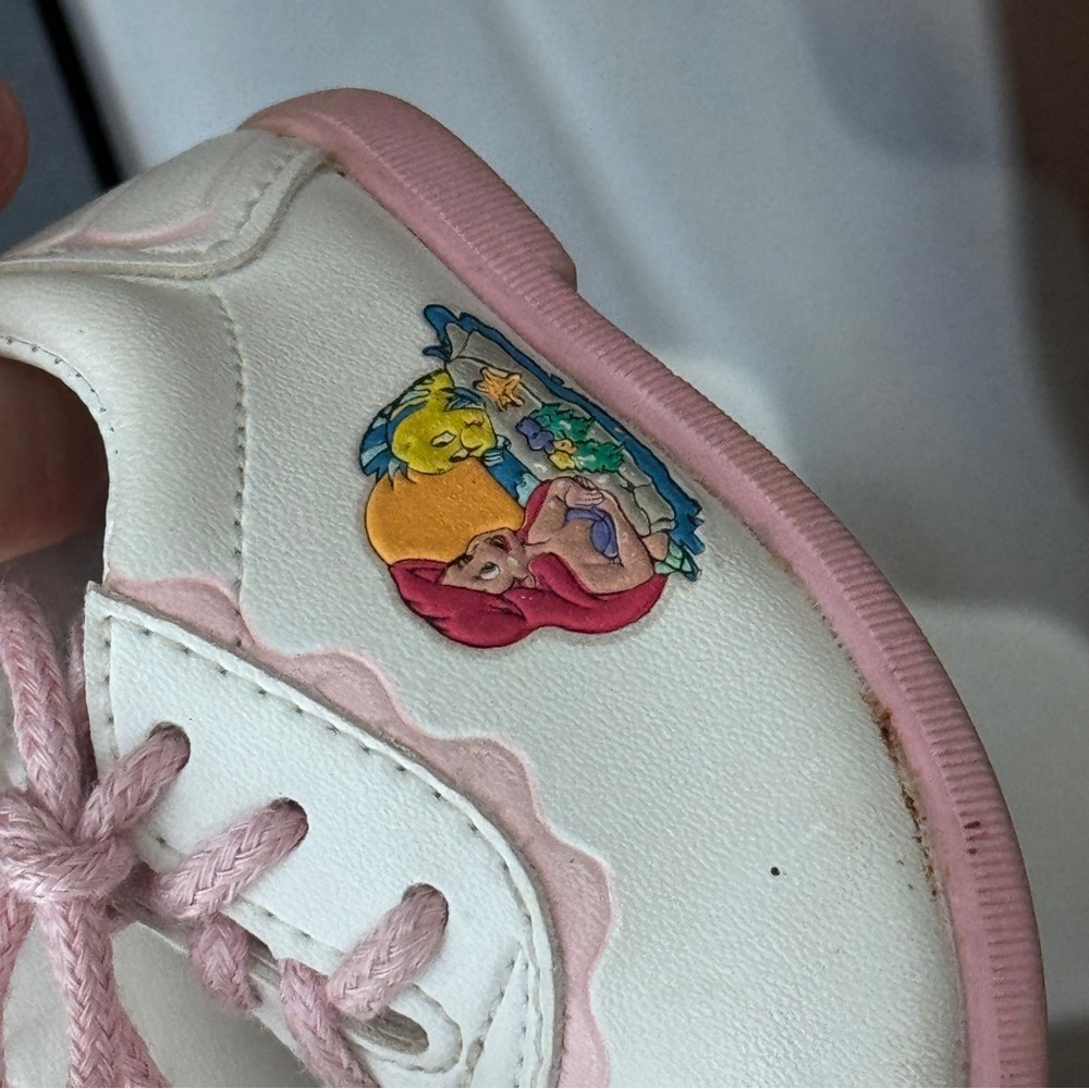 Vintage 90s Disney The Little Mermaid shoes Oxford sneakers Embossed ariel baby - Picture 12 of 14